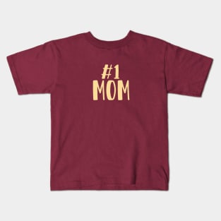 Mom Mother's Day Number One Gift Idea Simple Kids T-Shirt